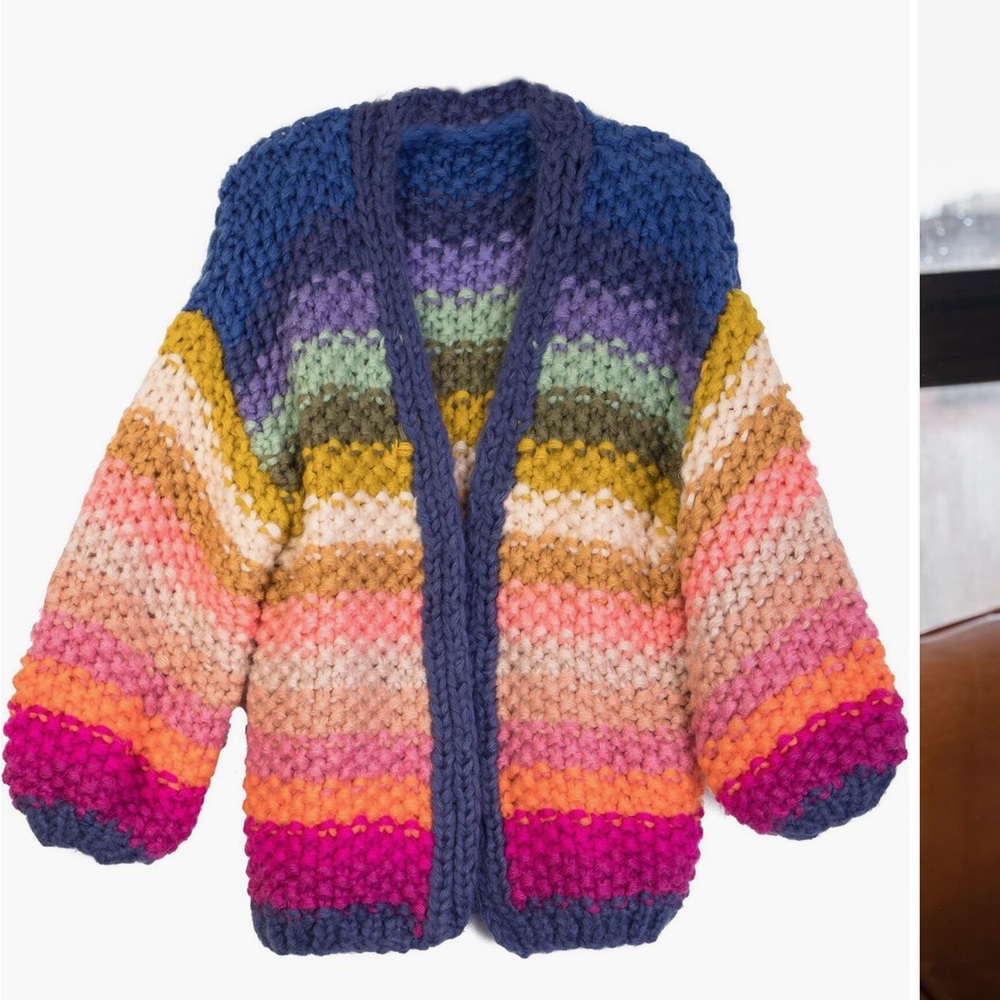 SAACHI Multicolor Mayflower Stripe Crochet Cardigan